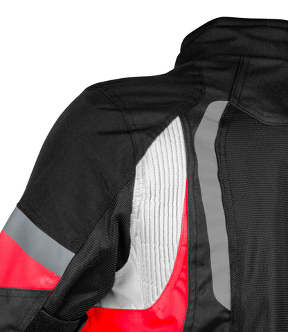 Rynox Tornado Pro 4 Jacket - Ce Certified Class A - BLACK RED