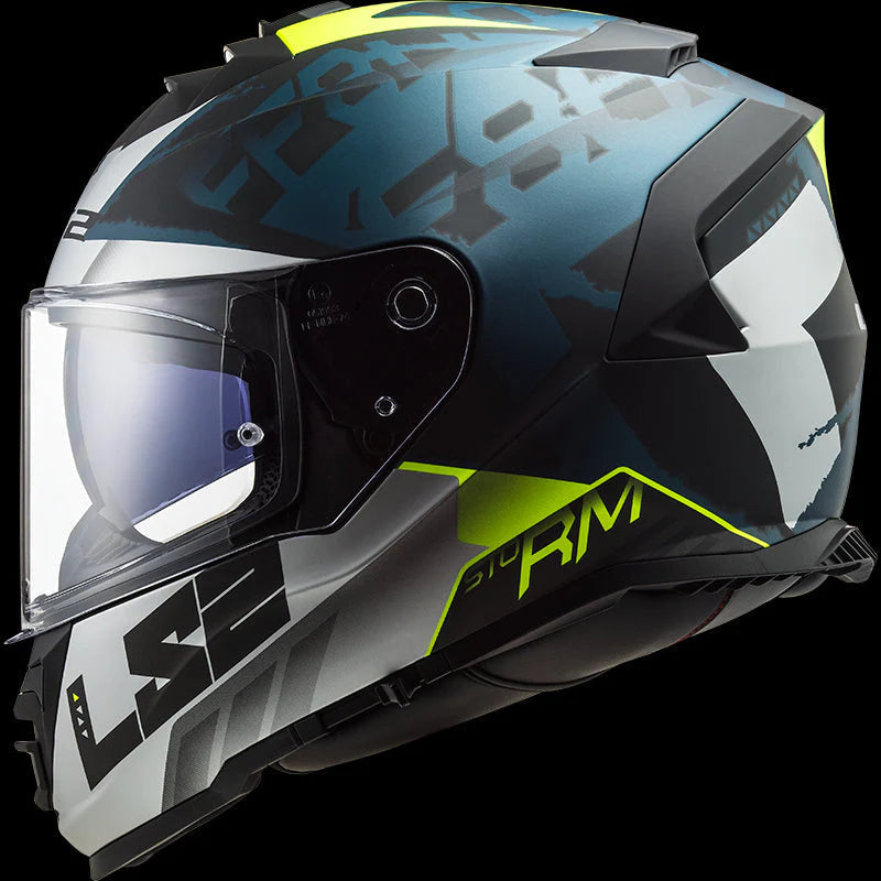 LS2 FF800 Storm II Sprinter Gloss Black Silver Cobalt Helmet-06(D-RING)