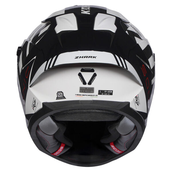 KORDA SONIC GP ZHARK GLOSS BLACK WHITE W/P HELMET (Dual visor)