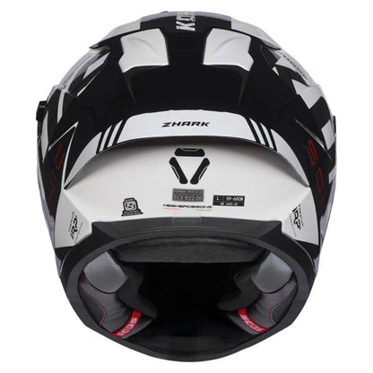 KORDA SONIC GP ZHARK GLOSS BLACK WHITE W/P HELMET (Dual visor)