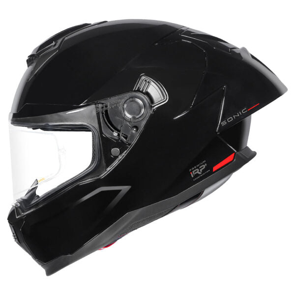 KORDA SONIC GP SOLID GLOSS BLACK W/P HELMET (Dual visor)