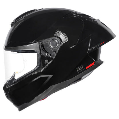 KORDA SONIC GP SOLID GLOSS BLACK W/P HELMET (Dual visor)