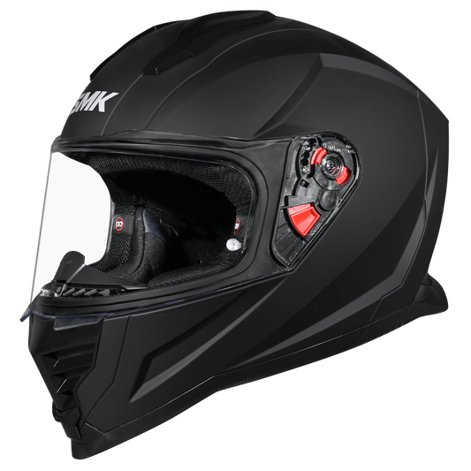 SMK NOVA Unicolour Glossy Black Helmet- GL200