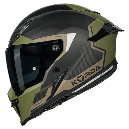 KORDA ICON LEMUR A MATT Millitary Green  HELMET (Dual visor)