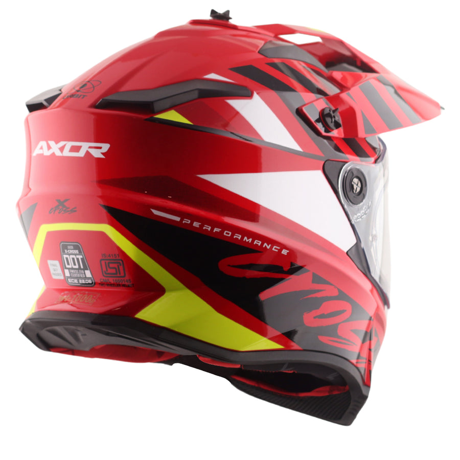 Axor X-Cross Dual Visor ORBIT Gloss RED BLACK  Helmet