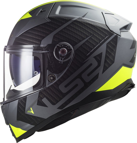 LS2 FF811 Vector II Splitter Matt Titanium hiviz yellow Helmets - AH Helmets