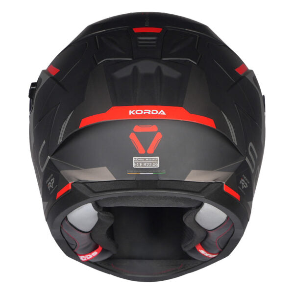 KORDA SONIC GP ROADLION MATT BLACK RED W/P HELMET (Dual visor)
