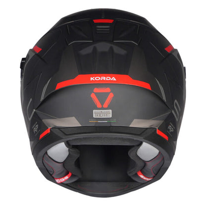 KORDA SONIC GP ROADLION MATT BLACK RED W/P HELMET (Dual visor)
