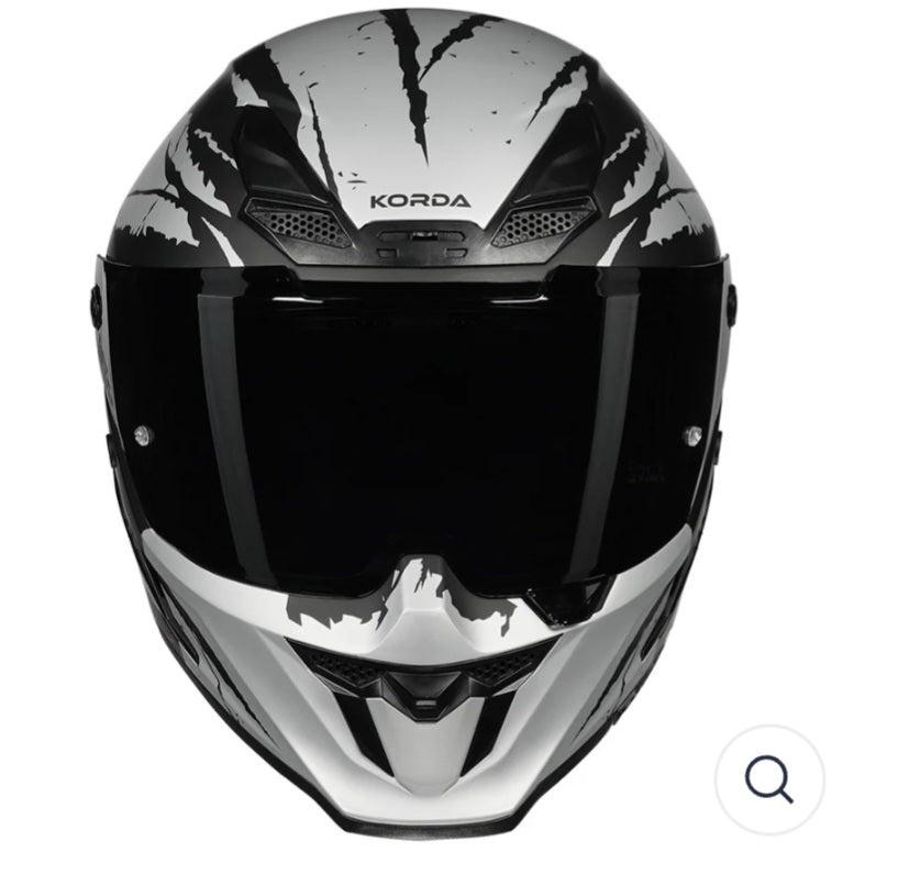 KORDA ICON FALLOUT MATT SILVER HELMET(Dual visor)