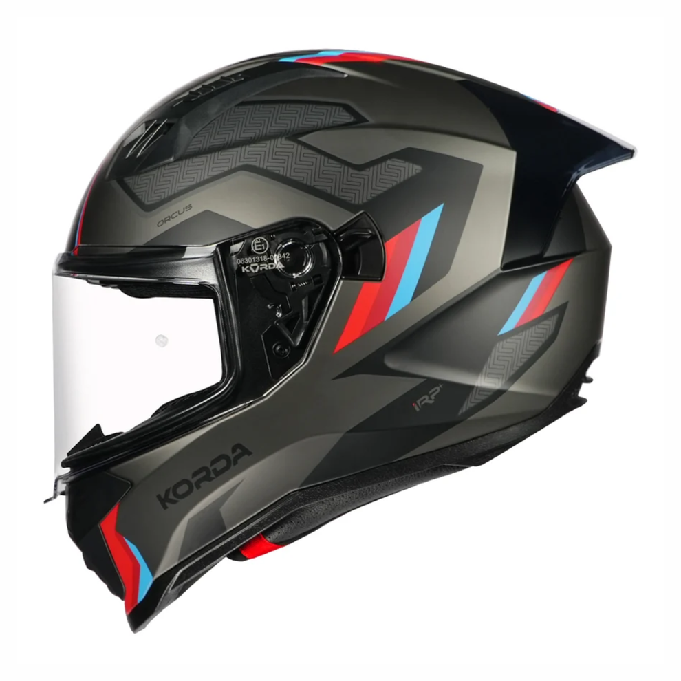 KORDA EVO ORCUS HELMET- MATT GREY  BLUE RED