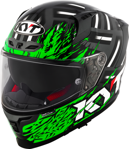 KYT Striker 2V FLAMING ANTHRACITE GREEN Helmet - AH Helmets