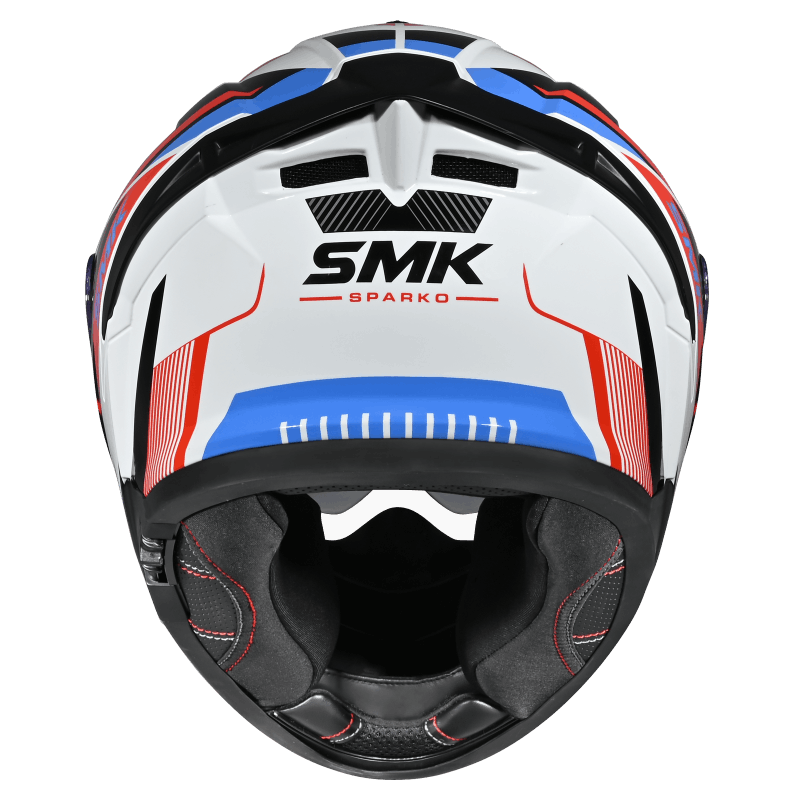 Smk Typhoon Sparko Gloss Orange White Blue Helmet- 06-GL 651