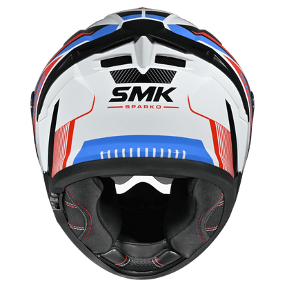 Smk Typhoon Sparko Gloss Orange White Blue Helmet- 06-GL 651