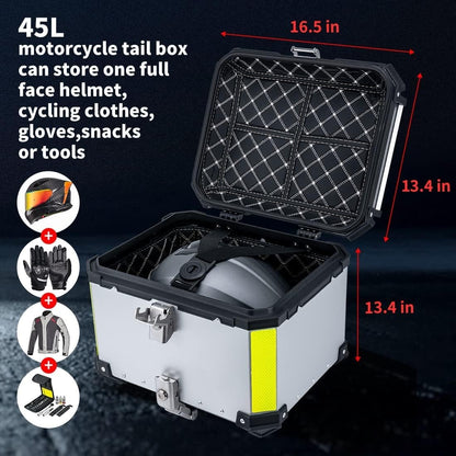 MH Moto Aluminium 45L Top box With Backrest