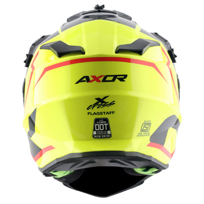 Axor X-Cross Dual Visor FlagsOff Gloss Neon Yellow Black Helmet