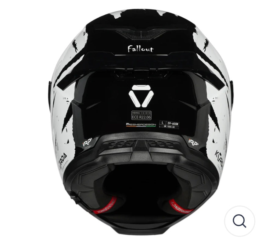 KORDA ICON FALLOUT GLOSS WHITE HELMET(Dual visor)