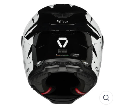 KORDA ICON FALLOUT GLOSS WHITE HELMET(Dual visor)
