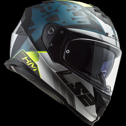 LS2 FF800 Storm II Sprinter Gloss Black Silver Cobalt Helmet-06(D-RING)