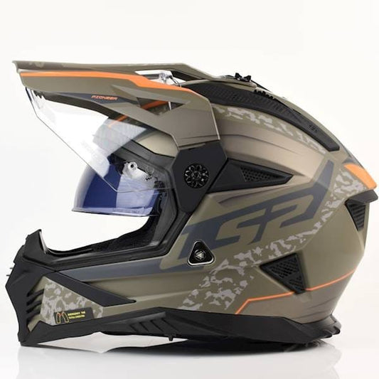 LS2 MX436 PIONEER EVO II DEVORE GLOSS SAND HELMET - 06