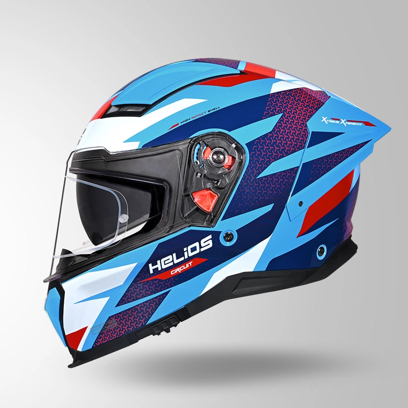 Studds Helios Circuit D2 Blue & Red Helmet