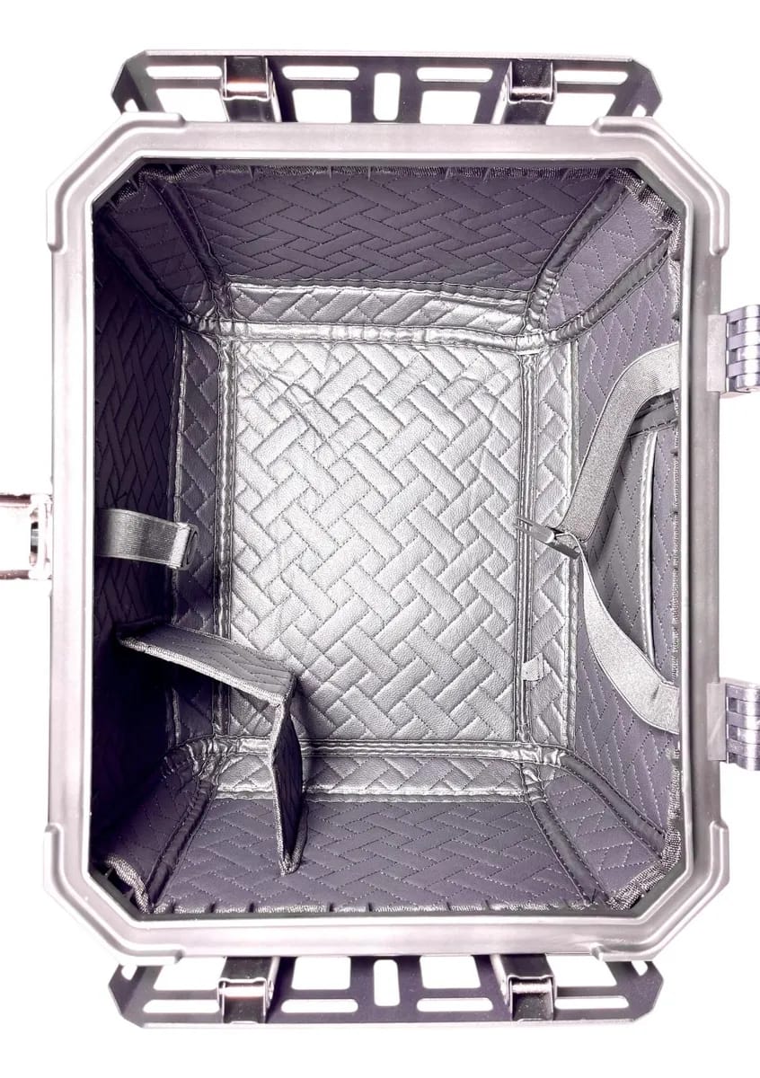 MH MOTO ADVENTURE ALUMINIUM TOP BOX - 45 Ltrs WITH INTEGRATED  MOLLE EXPANSION SIDE OPNABLE TRAY