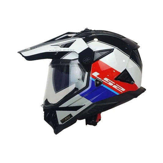 LS2 MX436 Pioneer II Rally Gloss Red white Blue Helmet - 06