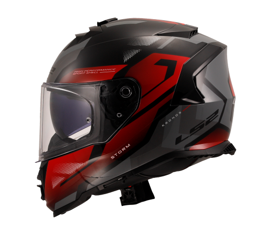 LS2 FF800 Storm II Kronos Gloss Red Grey Helmet (D Ring)
