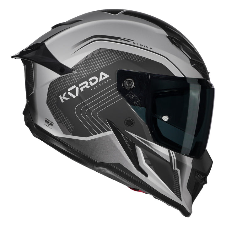 KORDA ICON STRIKE MATT GREY HELMET (DUAL VISOR)