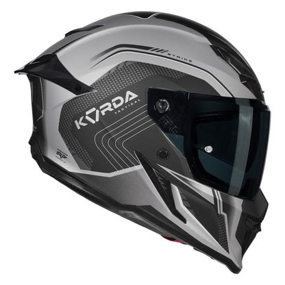 KORDA ICON STRIKE MATT GREY HELMET (DUAL VISOR)