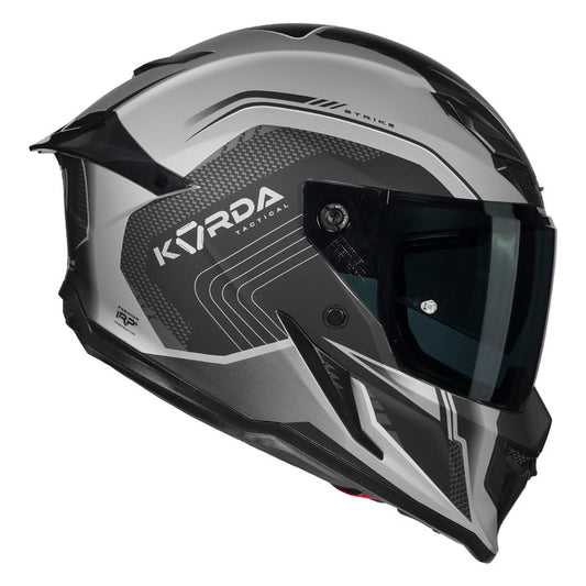 KORDA ICON STRIKE MATT GREY HELMET (DUAL VISOR)