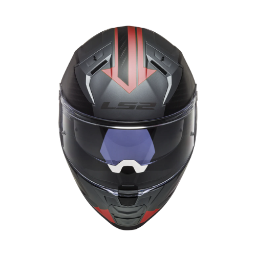 LS2 FF811 Vector II Splitter Matt Titanium Red Helmets - AH Helmets