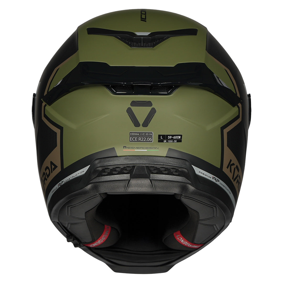 KORDA ICON LEMUR A MATT Millitary Green  HELMET (Dual visor)