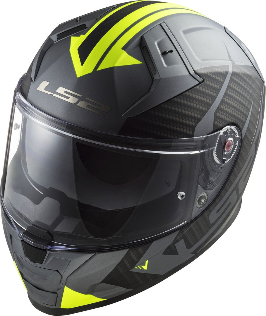 LS2 FF811 Vector II Splitter Matt Titanium hiviz yellow Helmets - AH Helmets