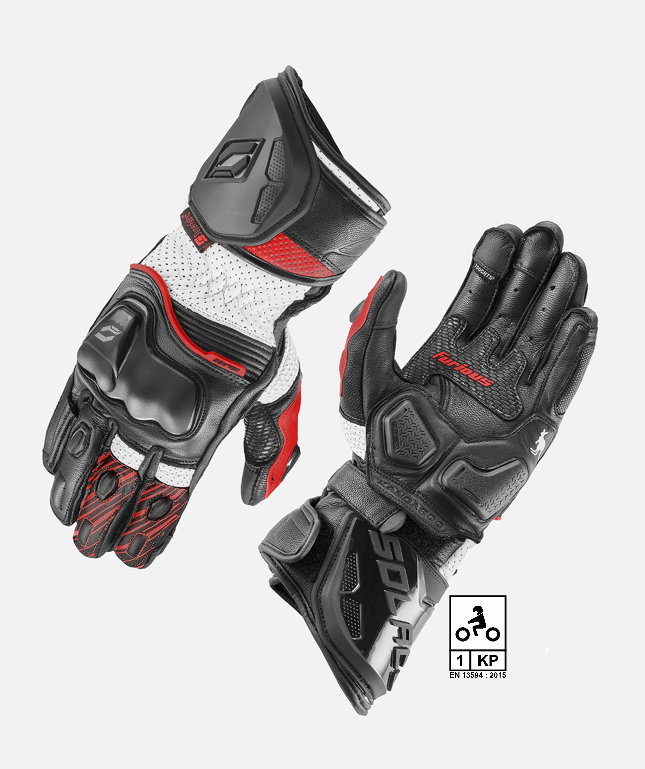 SOLACE FURIOUS CE GLOVES V3-WHITE RED