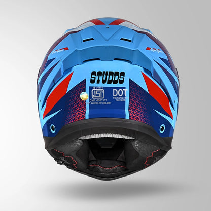 Studds Helios Circuit D2 Blue & Red Helmet