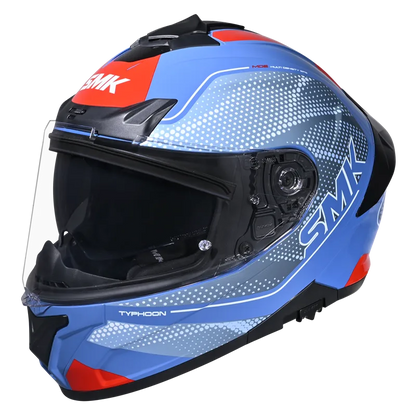 Smk Typhoon Tourer Gloss Grey Blue White Helmet -06 -GL651