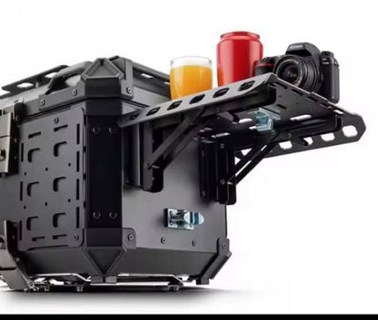 MH MOTO ADVENTURE ALUMINIUM TOP BOX - 45 Ltrs WITH INTEGRATED  MOLLE EXPANSION SIDE OPNABLE TRAY