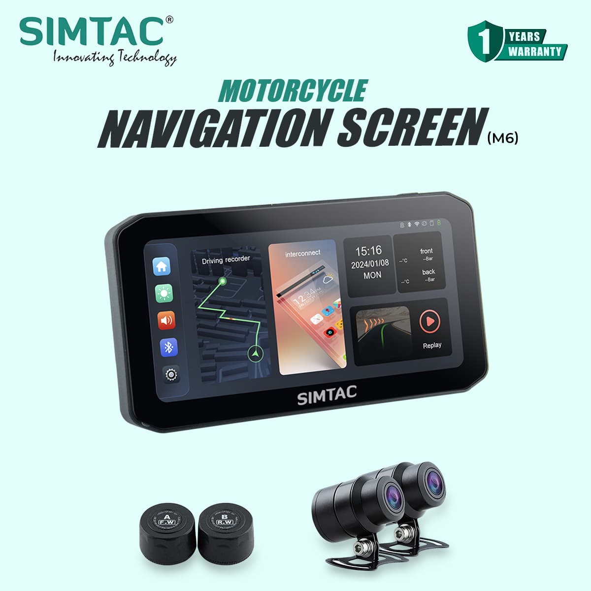 SIMTAC MOTORCYCLE NAVIGATION SYSTEM – M6DT - AH Helmets